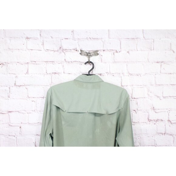 LL Bean West Branch Fishing Shirt Long Sleeve Faded Sage Size L - Picture 4 of 9